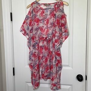 The Royal Standard Women’s Sheer Beach Coverup Pink/Blue S/M